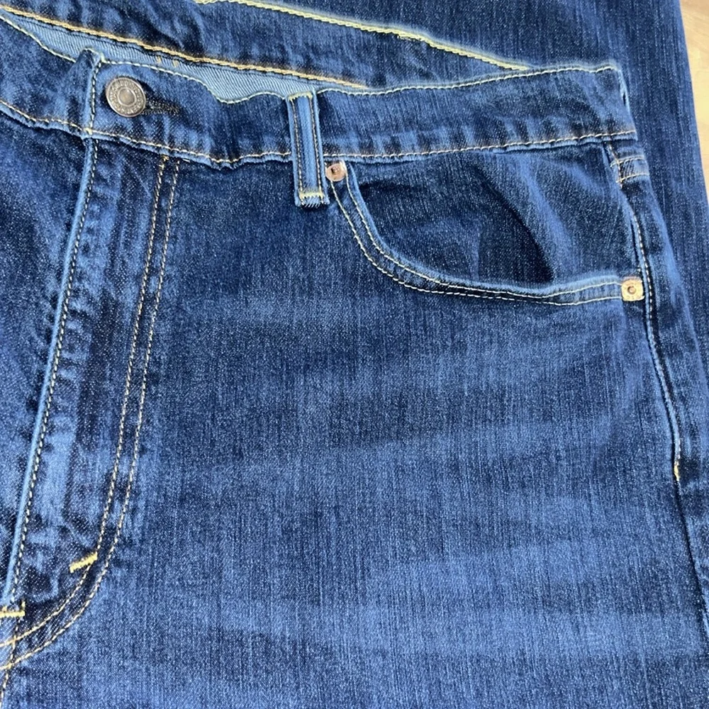 Mens Levi's 505 Dark Blue Straight Jeans Size 38 - Picture 7 of 11